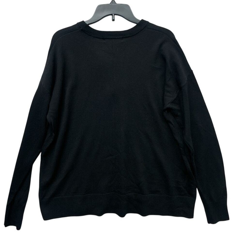 Icebreaker Shearer Crewe Sweater Women's L Black 100% Merino Wool Cozy - Picture 3 of 5